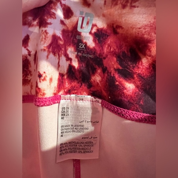 001. Nwt Id Ideology Plus Size Compression Tie-Dye Side-Pocket Crop Leggings 2X - Picture 6 of 9